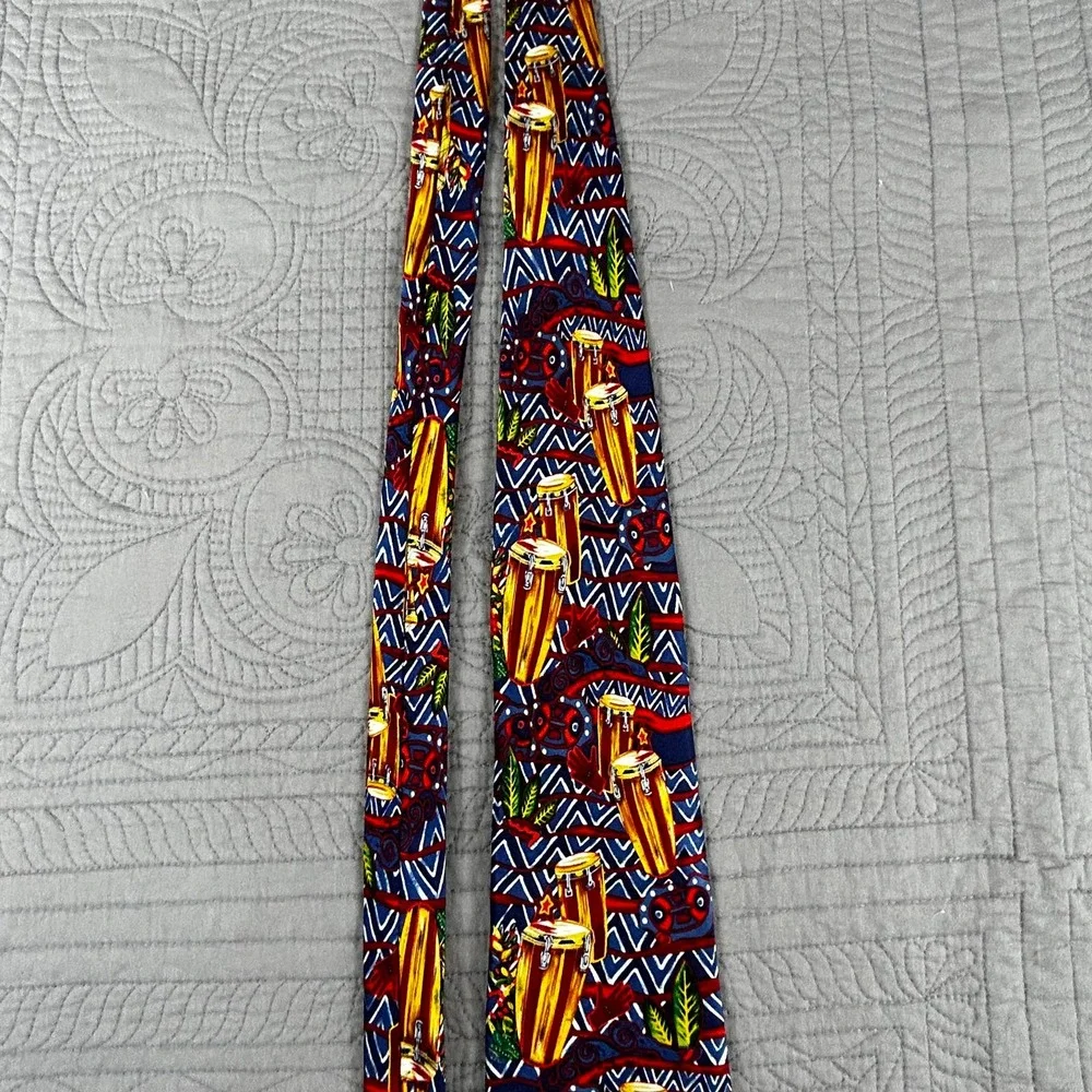 Carlos by Carlos Santana 100% Silk Tie Novelty Drums